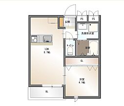 CHERRY BLOSSOM川原町 1LDKの間取図画像