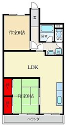 家具町ハイツ 2LDKの間取図画像