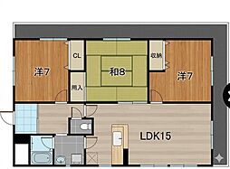 第2ゲートリバーハイツ 3LDKの間取図画像