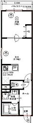 ウイング牧野駅前 1LDKの間取図画像
