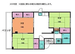 ヴァンベール'91 3DKの間取図画像