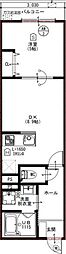 ウイング牧野駅前 1LDKの間取図画像