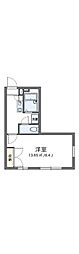 レオパレスエテール 1Kの間取図画像