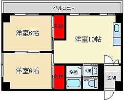 ハイクレスト光善寺 2LDKの間取図画像