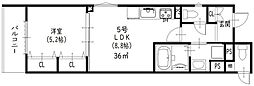 ラモーナ出口 1LDKの間取図画像