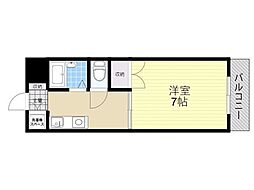 ラヴェニュー西牧野 1Kの間取図画像