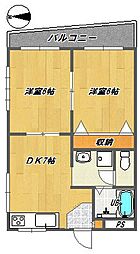 ダイケンハイツ 2DKの間取図画像