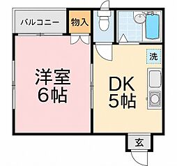 御殿山エスチュアリー・ハウス 1DKの間取図画像