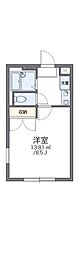 レオパレスエテール 1Kの間取図画像