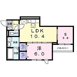 ヒカルサ枚方高野道 1SLDKの間取図画像