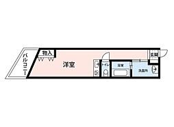 JOB-2号館 ワンルームの間取図画像