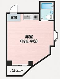 ハマンション枚方元町 ワンルームの間取図画像