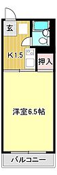 ハイツ大村 1Kの間取図画像