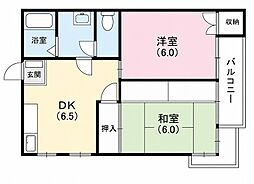 ファミール・ユキ 2DKの間取図画像
