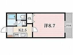 インペリアルビレッジC 1Kの間取図画像