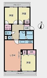 日吉第2ハイムA棟 3LDKの間取図画像
