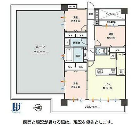 専有面積76.80m2のゆったり3LDK、室内新規フルリノベーション物件です。