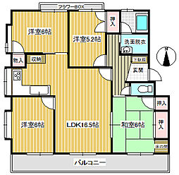 アーバン東海II 4LDKの間取り