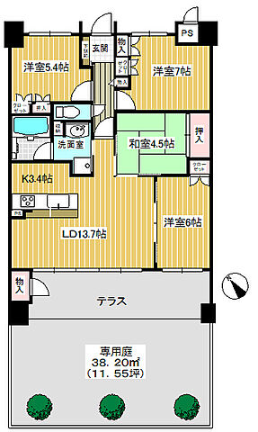 間取り ロイヤル知多寺本 6階/-