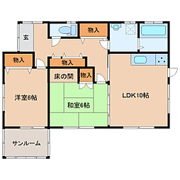 ひたちなか市津田平家戸建 2LDKの間取り