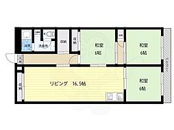 東山本ハイツ 3LDKの間取図画像