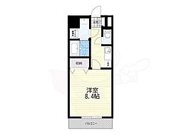 メルディアキューブやえのさと 1Kの間取図画像