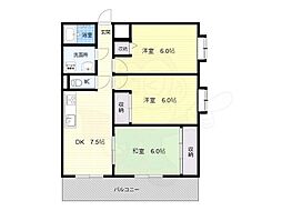 ガーデン成法 3DKの間取図画像