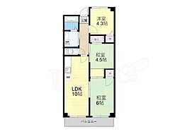 エクセル上小阪 3LDKの間取図画像