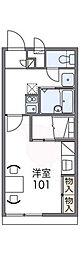 レオパレスさちA 1Kの間取図画像