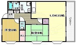 グランパリス国分 2LDKの間取図画像