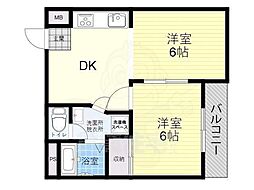 オリエンタル加美 2DKの間取図画像