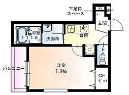 フジパレス平野郷5番館 1Kの間取図画像