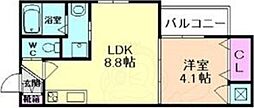 グリッター長田 1LDKの間取図画像