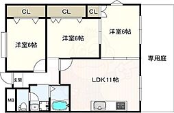 ヴェルドミール山本 3LDKの間取図画像