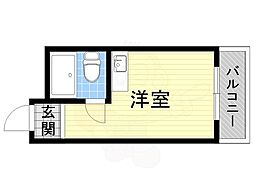 プレアール菱屋西 ワンルームの間取図画像