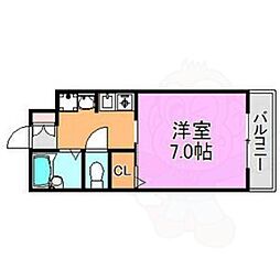 マンションプレザント 1Kの間取図画像