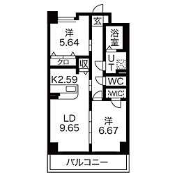 S-FORT鶴舞reale 2LDKの間取図画像