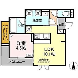 セレスティア中村 1LDKの間取図画像