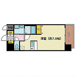 プレサンス名古屋STATIONザ・シティ 1Kの間取図画像