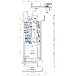 エステムコート名古屋新栄2アリーナ 1Kの間取図画像