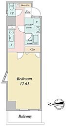 BSRESIDENCESAKAE 1Kの間取図画像