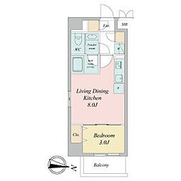 名古屋臨海高速あおなみ線 ささしまライブ駅 徒歩10分の賃貸マンション 9階1LDKの間取り