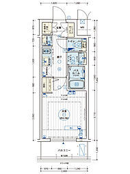 エステムコート名古屋新栄アクシス 1Kの間取図画像
