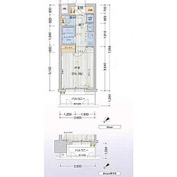名古屋市営鶴舞線 鶴舞駅 徒歩1分の賃貸テラスハウス 10階1Kの間取り