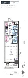 LIVCITY今池 1Kの間取図画像