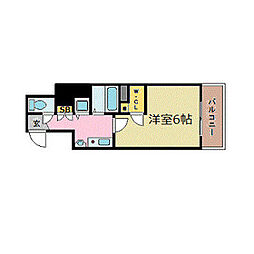 プレサンス泉セントマーク 1Kの間取図画像