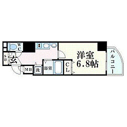 プレサンス覚王山D-Style2 1Kの間取図画像