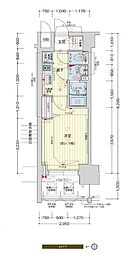 プレサンスNAGOYAファスト 1Kの間取図画像