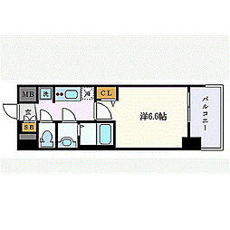 プレサンス名古屋ステーションフレア 1Kの間取図画像