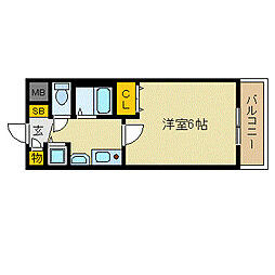 プレサンス名古屋城前 1Kの間取図画像